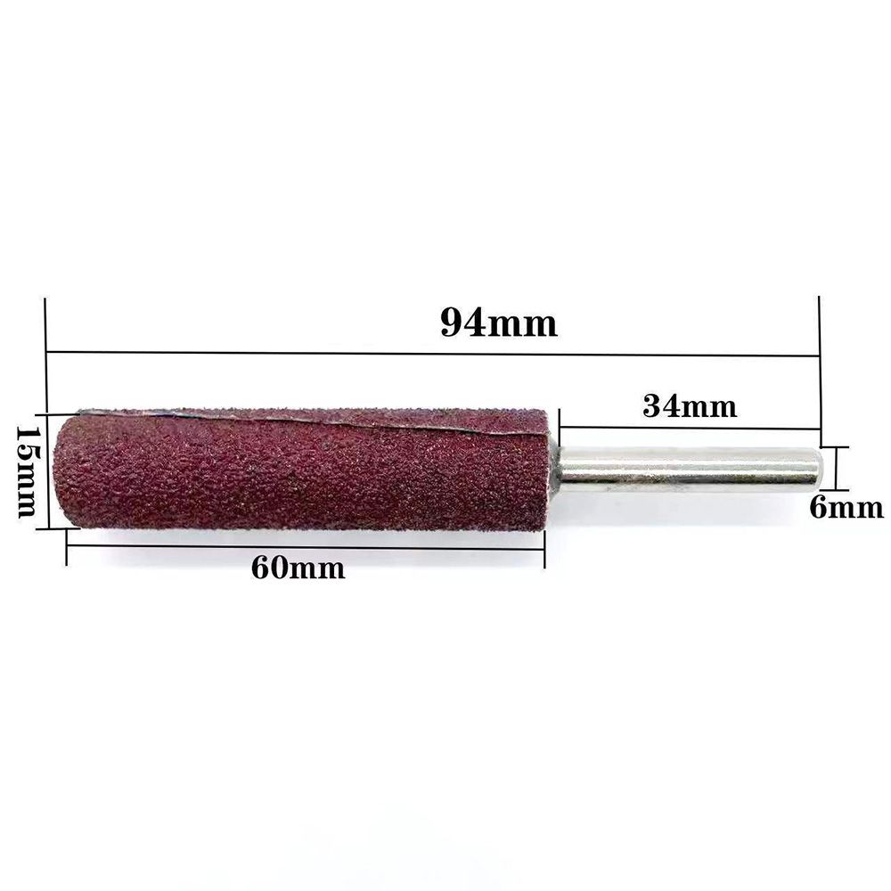 2Pcs Large Cylindrical Head Sandpaper Sanding Band With Steel Shank Sanding Drum for Drill and Rotary Accessories Abrasive Tool