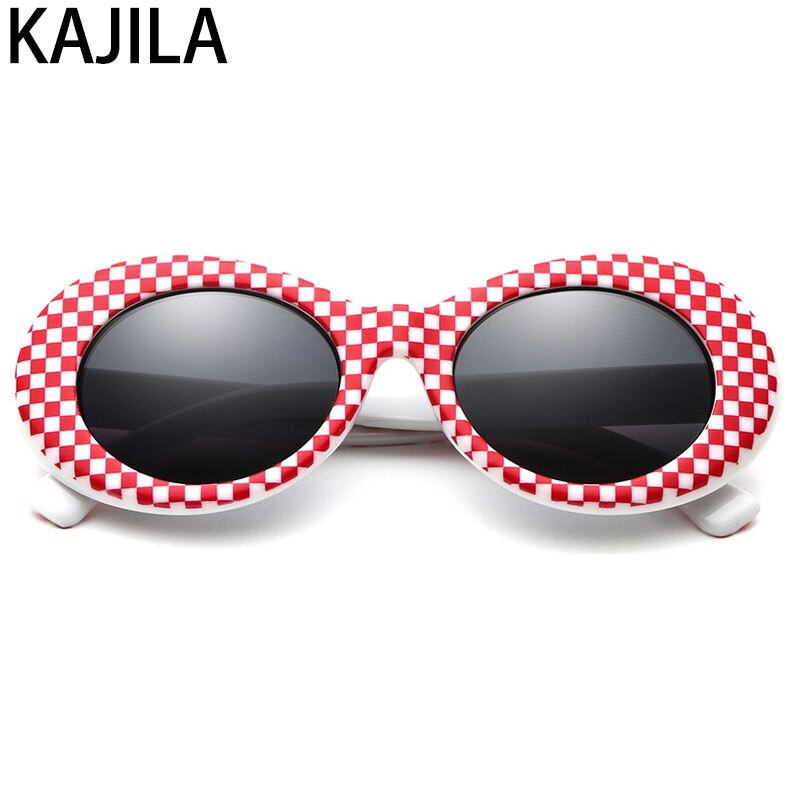 Kurt cobain briller ovale solbriller kvinder vintage trending solbriller til kvinde clout goggles очки курта кобейна: Blomst rød