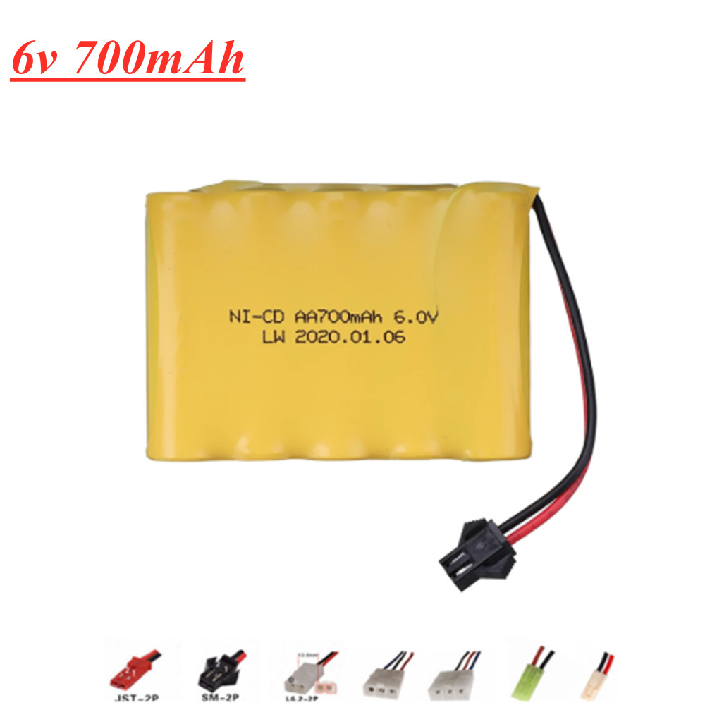 Batterie NI-CD 6v 700mAh pour jouet électrique, voiture RC, bateau, robot AA 6 v 700 mah, accessoires de jouets