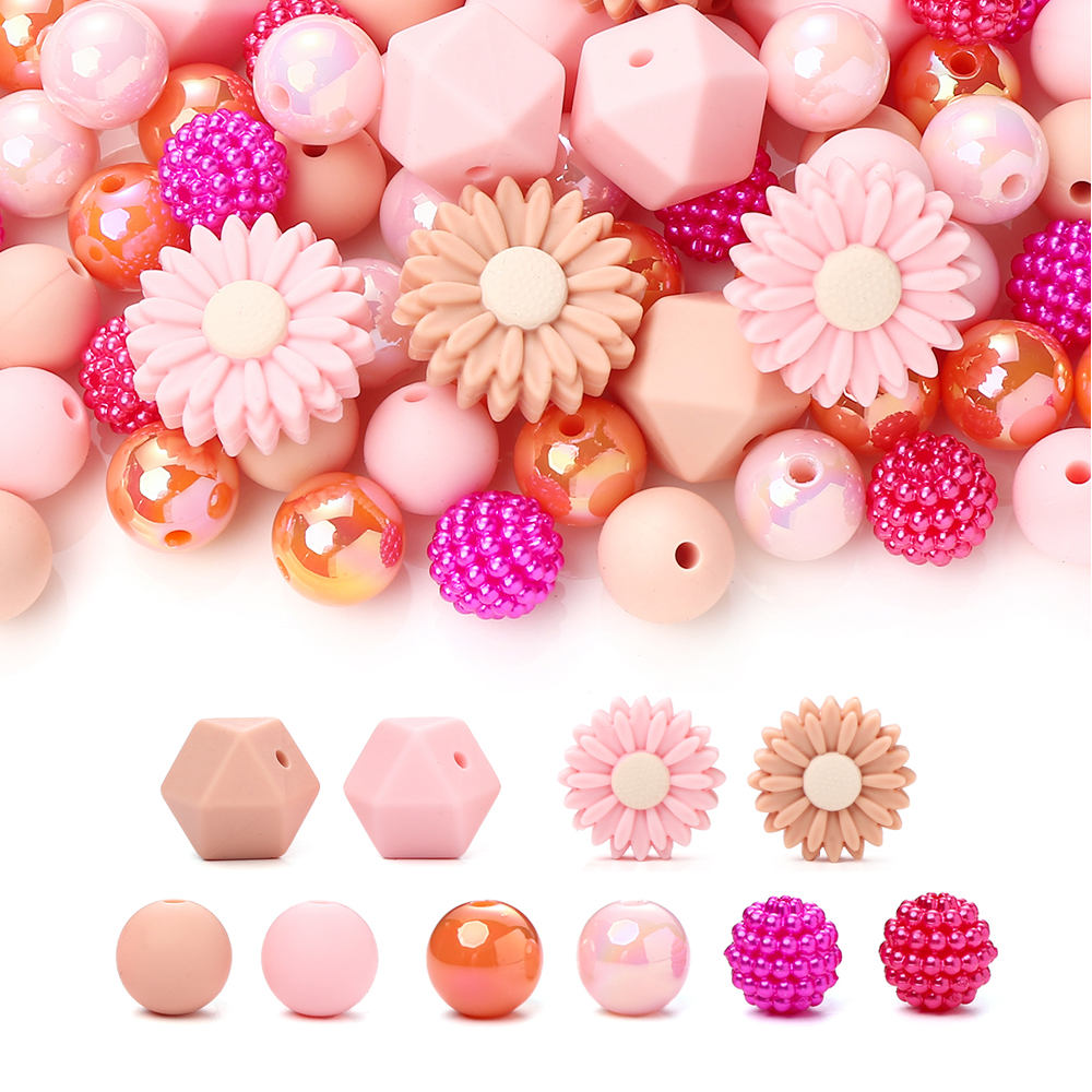 Perles de dentition en silicone pour bébé, 70 pièces, de alimentaire, pour bricolage, tétine, collier, accessoires