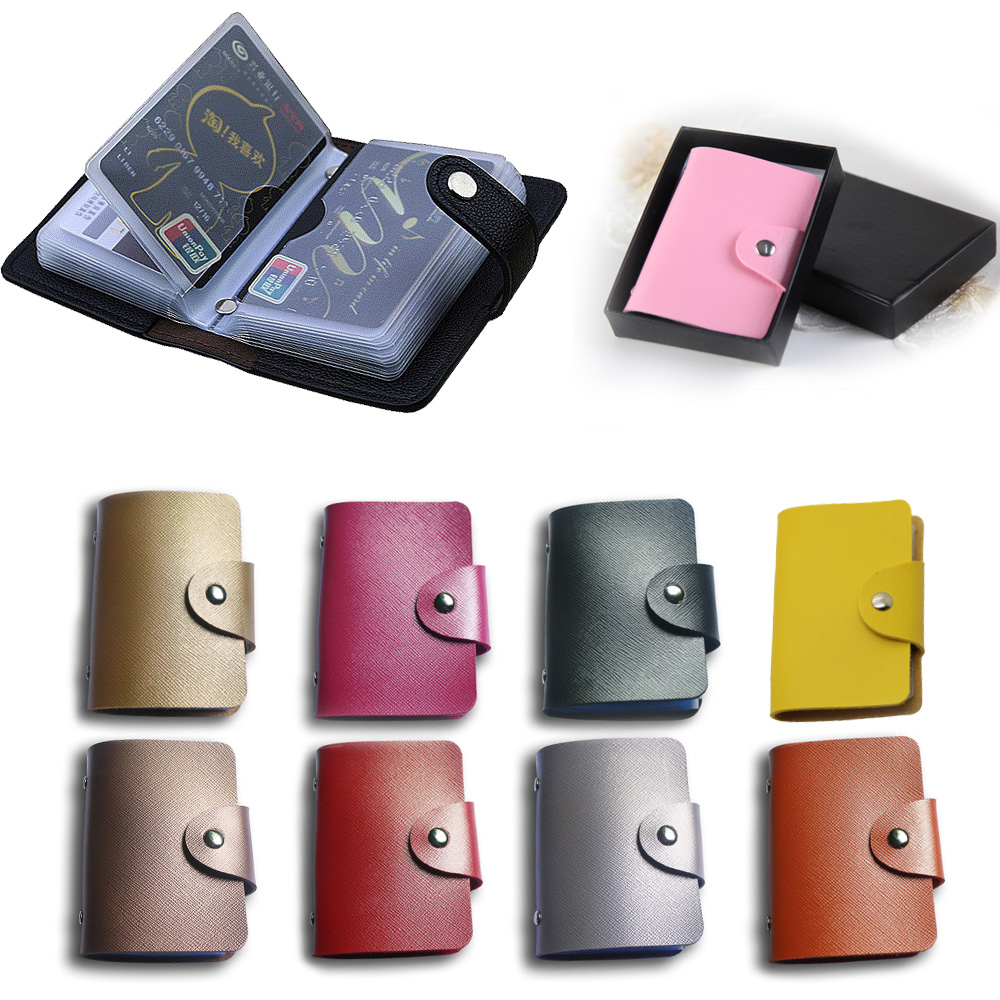 Di modo DELL'UNITÀ di elaborazione di Cuoio Funzione di 24 Bit Della Cassa di carta del Supporto di Carta Delle Donne Degli Uomini di Sacchetto Della Carta Del Passaporto di Credito ID supporto di Carta del Passaporto portafoglio