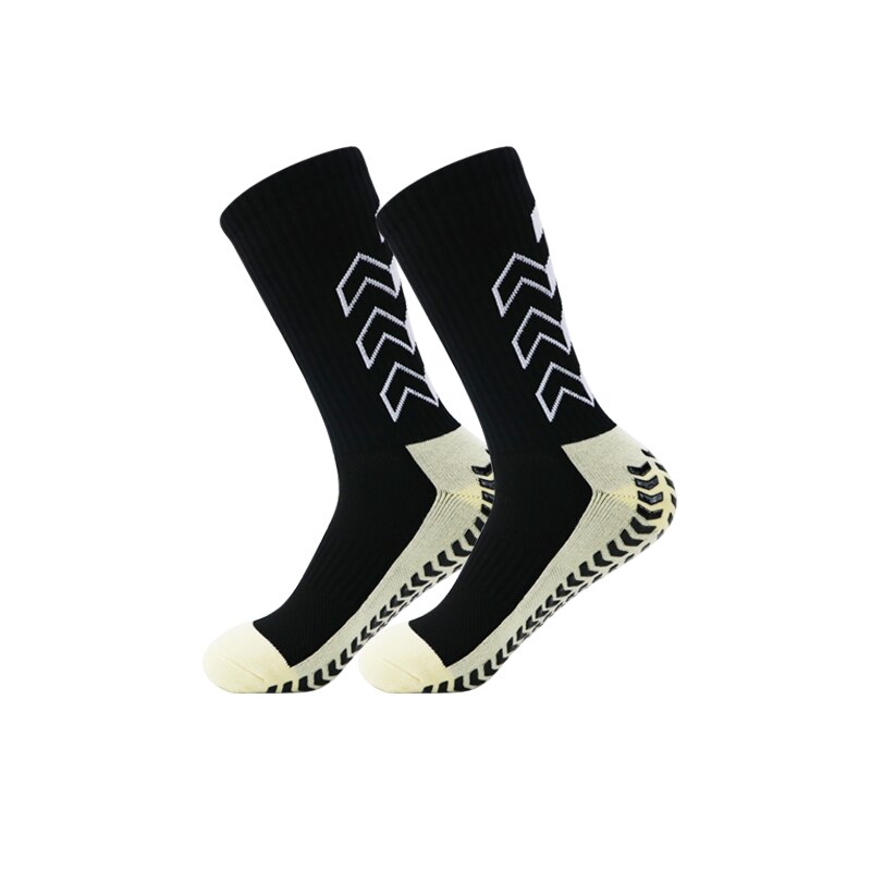 Calcetines de fútbol antideslizantes para hombre y mujer, medias suaves y transpirables de , con fondo grueso, para deportes de fútbol: Negro