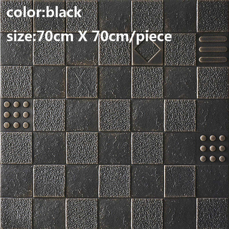 70 x 70cm vaahto 3d seinätarraa tapetti tee itse tiili kiviseinä sisustus olohuone lasten makuuhuone moderni tyyli koristetarra: Musta