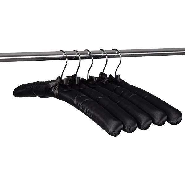 Cintres rembourrés en Satin de 15 pouces, cintre en soie pour vêtements de robe de mariée, manteaux, costumes, Blouse (noir, paquet de 15)