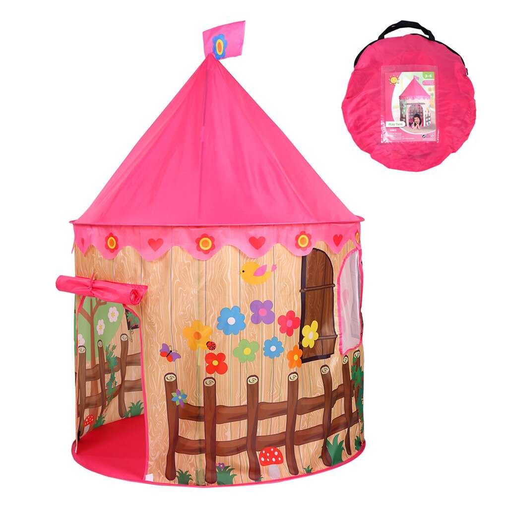 Folding Children Kids Play Tent In/Outdoor Toy House for Boys Girls Seaside Teepee Tent Play Tent Birthday Christmas