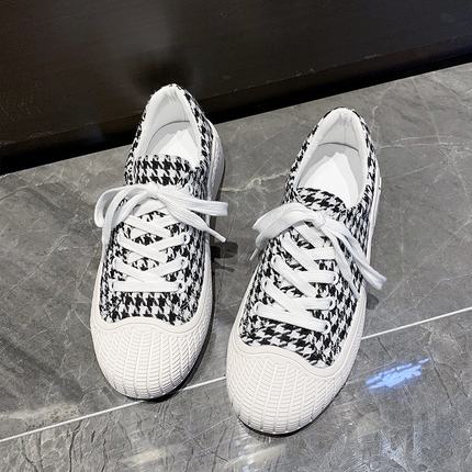 Lærredssko kvinders forår, sommer og efterår casual all-match åndbare flade sneakers i stor størrelse