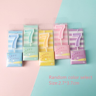 Wedding Multiple Colour Numbers 0-9 Birthday Candles Cake Topper Insert Birthday Party Dessert Table Candle Ornaments: 7