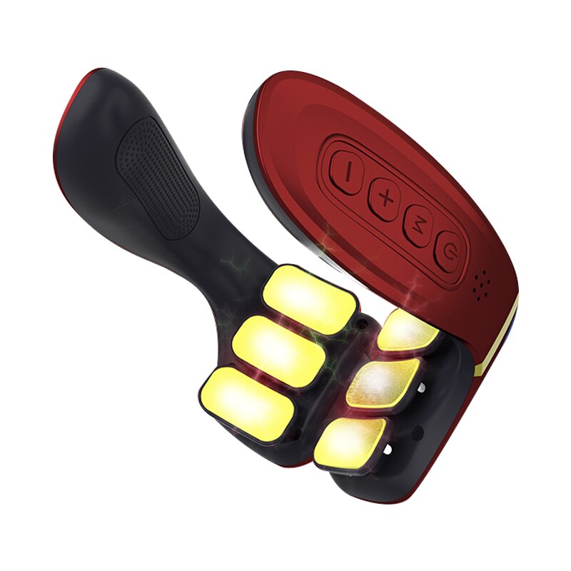 6 Heads Neck Massager Electric Pulse Neck And Back Relaxation Pain Relief Health Care Tools Cervical Vertebra Physiotherapy: Red