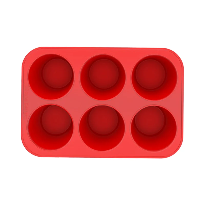 6 Cup Silicone Cupcake Pan Jumbo Muffin Pan Giant Cupcake Pan/Cups Deep Popover Pan Large Muffin Pans Baking Cheesecake Bites: SKY BLUE