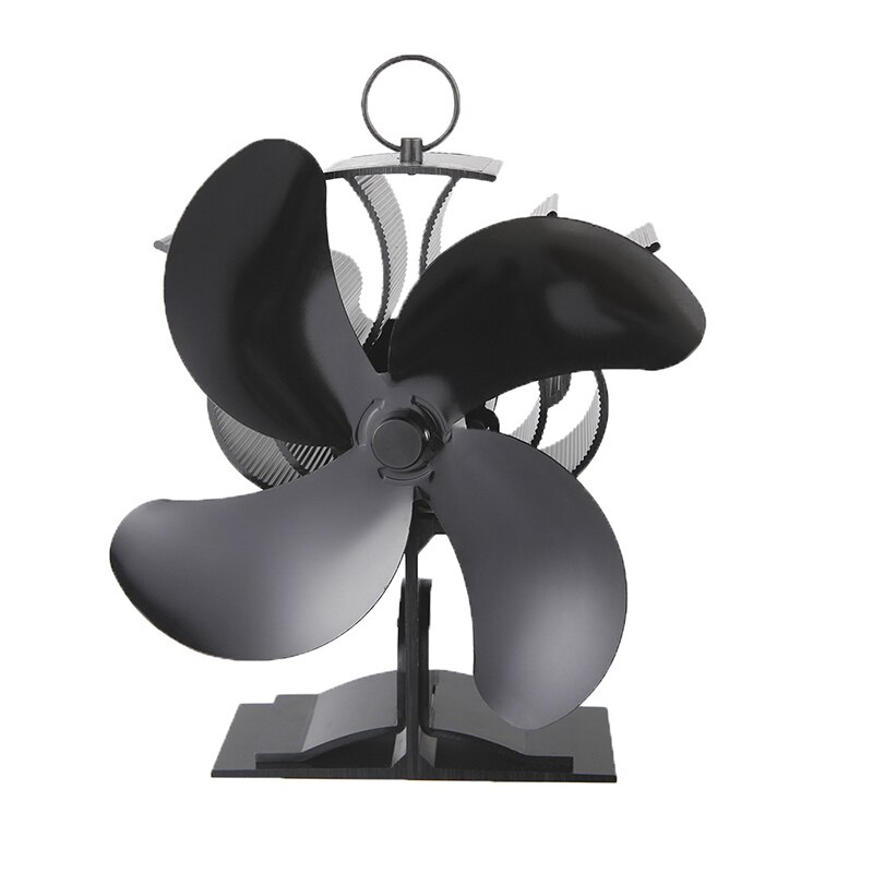 Premium Fireplace Thermodynamic Fan Alumina Fan Blade Ultra Quiet Warm Fireplace Fan Thermal Power Fan 4-Blade Stove Fan: White