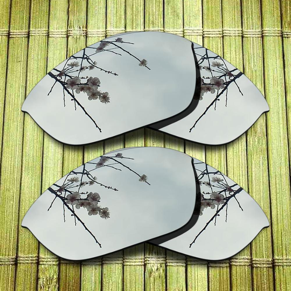 Polarized Replacement Lense For-Oakley Half Jacket 2.0 Sunglasses Frame True Color Mirrored Coating - Options: 2x Chrome