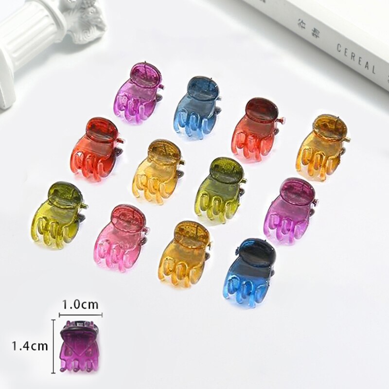 Mini pasadores coreanos de plástico para niña y mujer, pinzas para el pelo, pinzas de cangrejo para el pelo, herramienta de maquillaje, accesorios para el cabello, 12 Uds.: 11