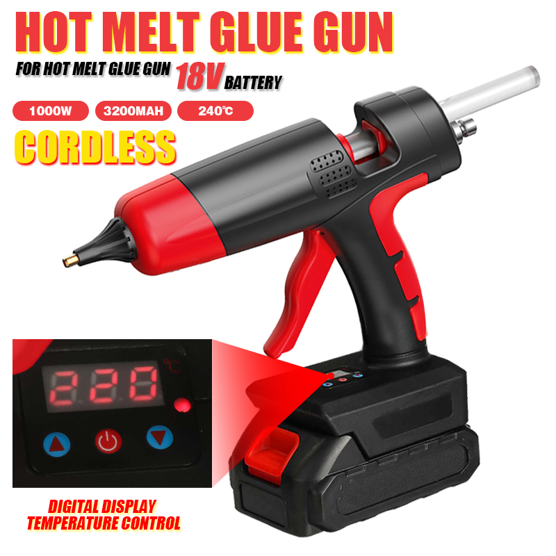 21V 1000W Cordless Melt Glue Gun for 11mm Glue Stick Rechargeable Li-ion Battery Home DIY Repair Tool with Makita Battery