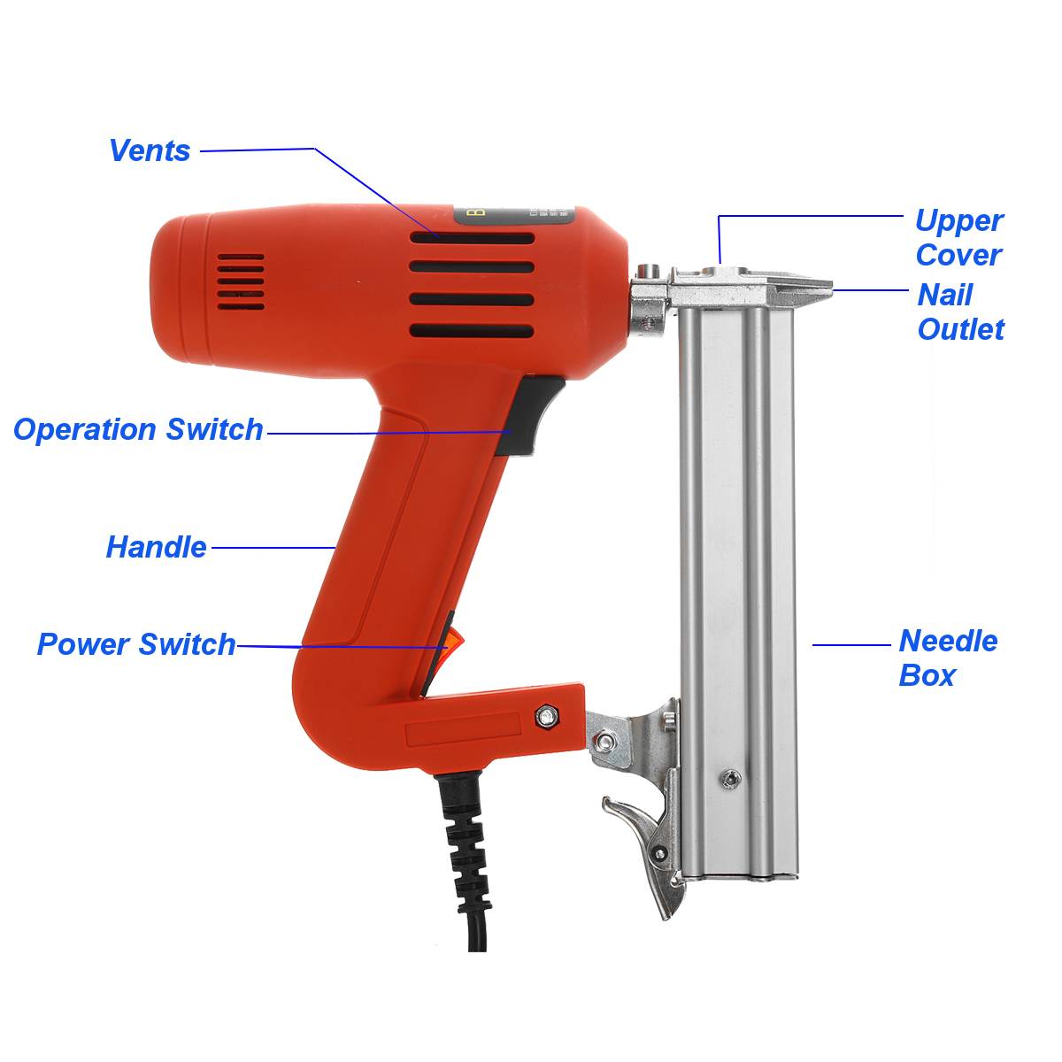 F30 Electric Nail Gun Nailer Stapler Wood Tools Heavy-Duty Framing Woodworking Electric Tacker Furniture Staple Power Wood Tools