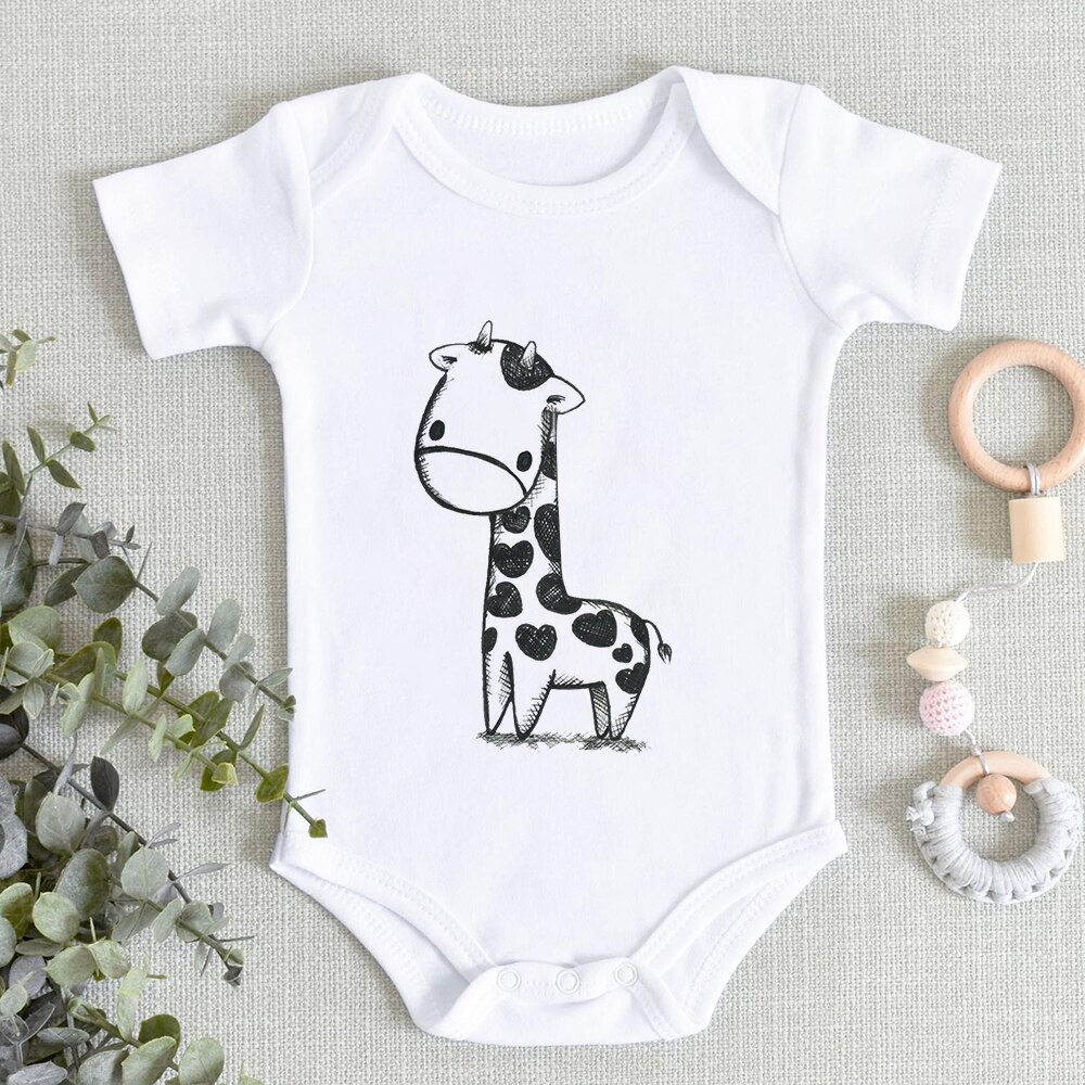 Eine-Stück Neugeborenen Karosserie Ropa De Debe Hipster Grafik Kleinkind Overall Giraffe 0-24M Neue Baby mädchen Jungen Kleidung