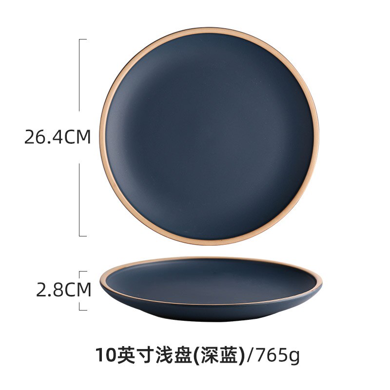 Japanese Ceramic Food Cute Plate Set Birthday Kitchen Dinner Sauce Plates Breakfast Serving Dessert Assiette Tableware OA50PS: 10 inches C