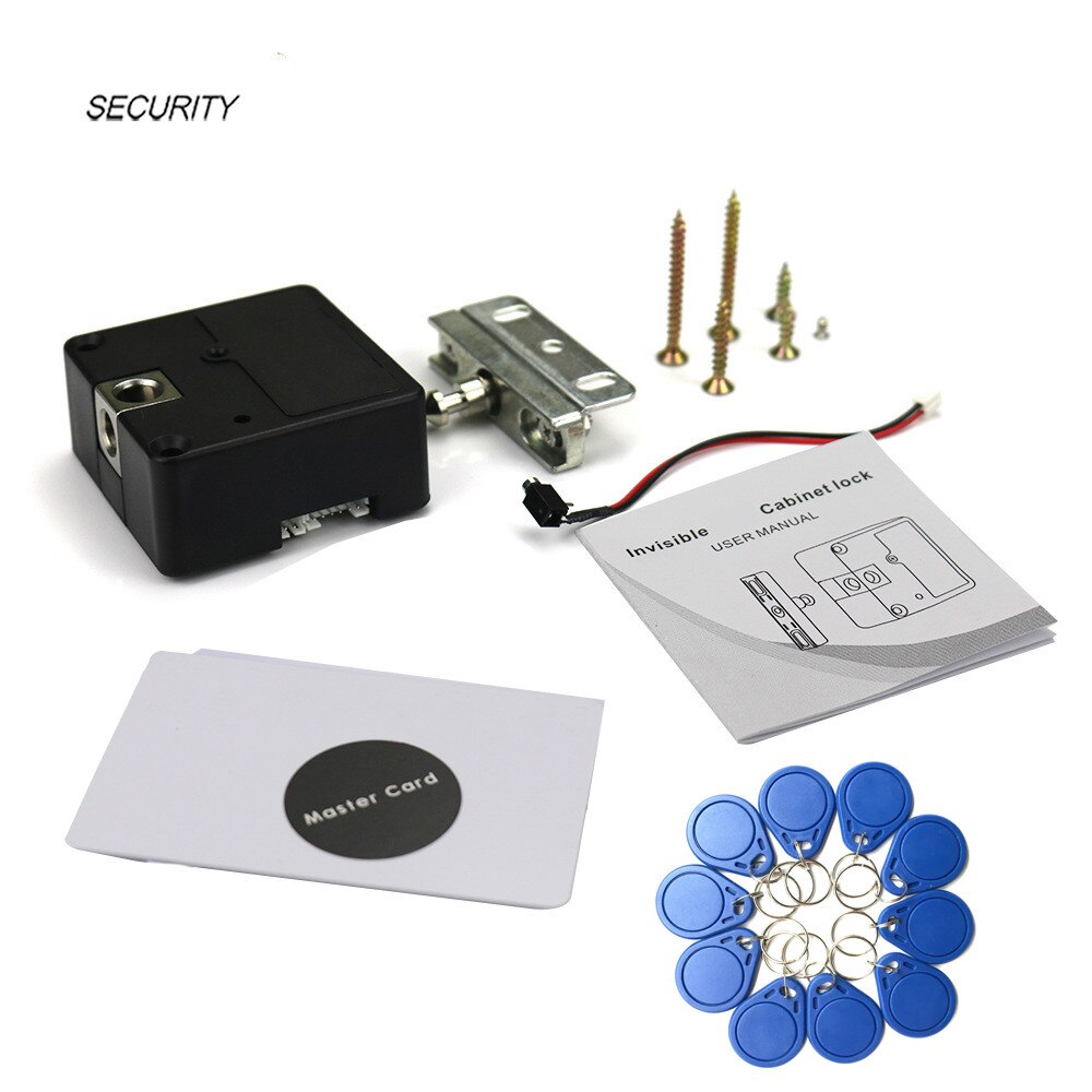keyless cabinet lock electric cabinet lock Invisible Hidden Cabinet drawer Lock support 13.56Mhz IC card or 125KHz ID RFID card