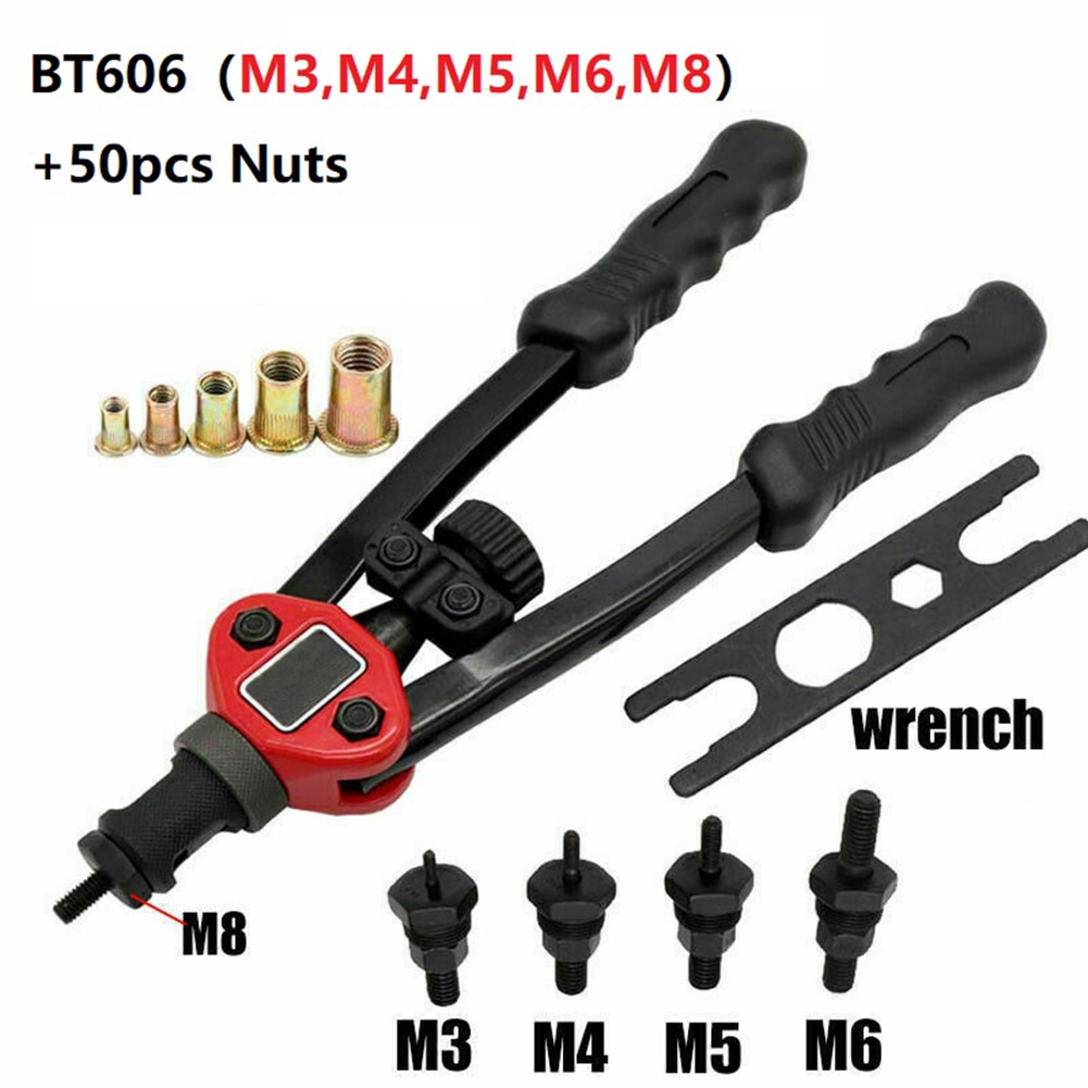 70pcs Nuts Kit Auto Riveting Tool Nut / Riveter Blind Hand Heavy M3 M4 M5 M6 M8 M10 Automatic Rivet Tool Wrench