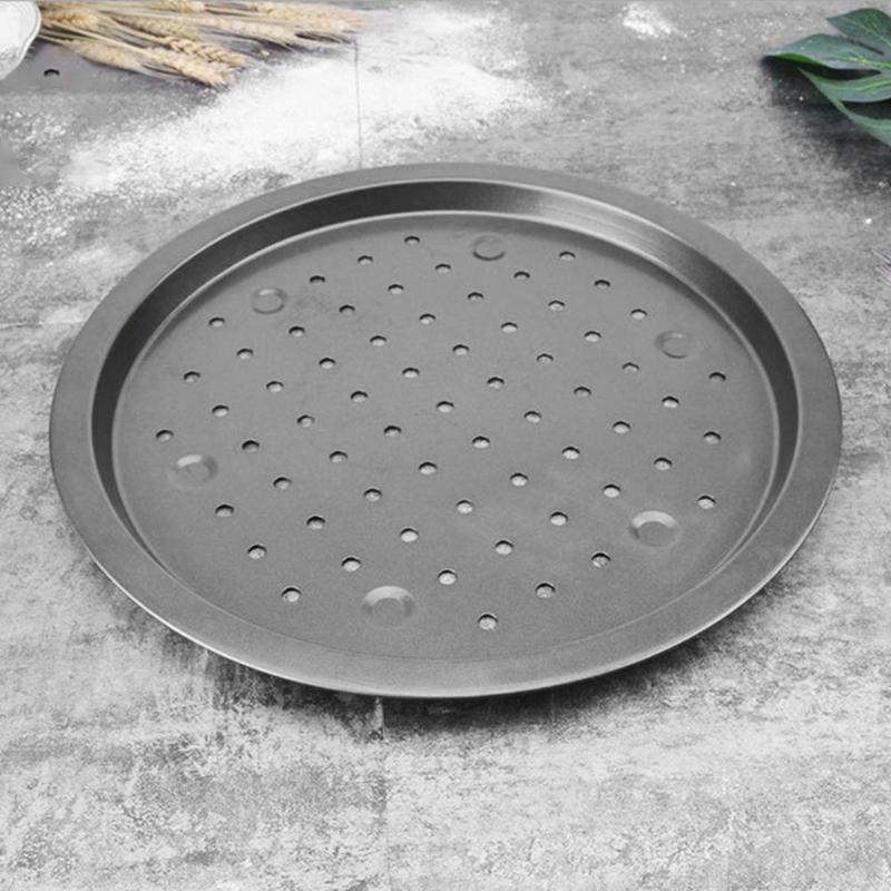 Acciaio al carbonio Antiaderente Pizza di Cottura Vassoio della Vaschetta 32 centimetri Piastra Pizza Piatti titolare Attrezzature E Accessori Da Forno Da Cucina di Casa Strumenti di Cottura Accessori Nero
