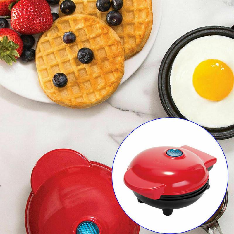 Mini Electric Waffle Maker Nonstick Kitchen Breakfast Baker Waffle Maker Sandwich Cooker Household Multi-function Baking Machine