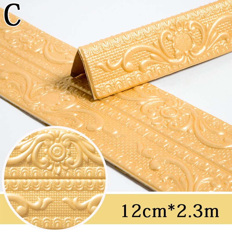 3D Foam Muur Rand Strip Stickers Zelfklevende Waterdicht Plafond Decoratie Plint Hoek Taille Lijn Sticker: C