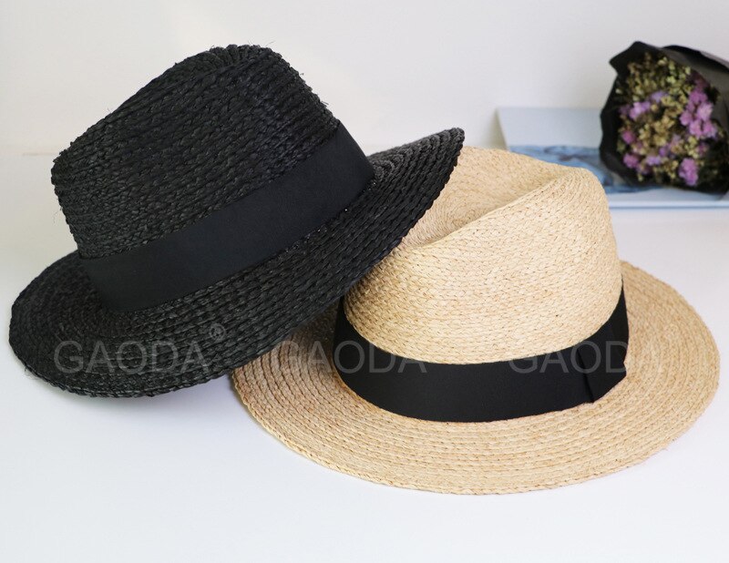 Naturlig raffia halm panama hatt män stor storlek fedora hatt dam sommar strand solkeps plus storlek bucket hattar 57cm 59cm 61cm 63cm