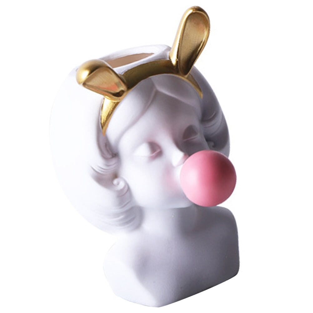 1pc Flowerpot Decor Resin Flower Pot Potted Table Ornaments Home Decor