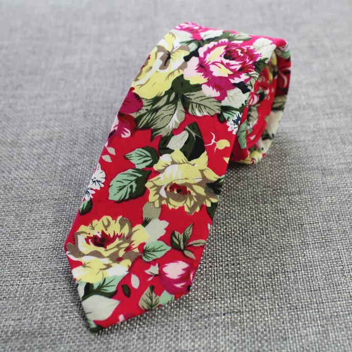 Rbott Retro Floral corbatas Paisley corbata 6cm corbatas de algodón para hombres Casual corbatas delgadas corbatas para bodas traje de: 29