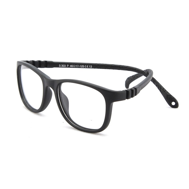 AIMISUV 2022 Ultralight TR90 Flexible Glasses Frame Kids Square Optical Silicone Clear Eyeglasses Children UV400: C9Black