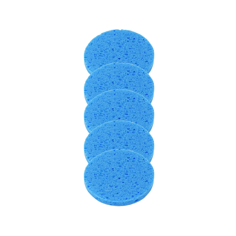 5/10 Uds 6/8/10cm herramienta removedora de maquillaje redonda para la cara esponja de pulpa de madera Natural compresa de celulosa esponja cosmética para lavado Facial: Caqui oscuro