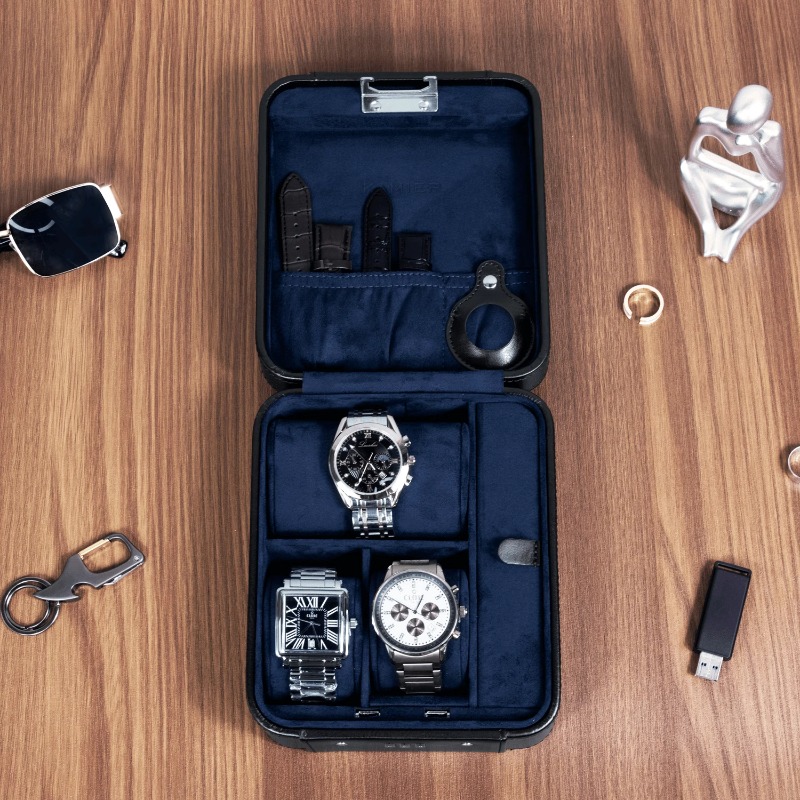 Leren horlogedoos Luxe herenhorloges Opbergkoffers Draagbare polshorloge-organizer Geschenkdozen Horloges Reiskoffers met slot