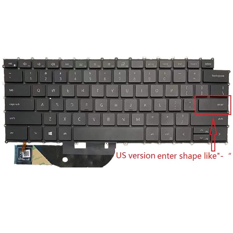 US For Dell XPS 9500 9510 9700 9710 / Precision 5550 5560 5750 5760 Laptop Replace Keyboard Wtih Backlit Eglish