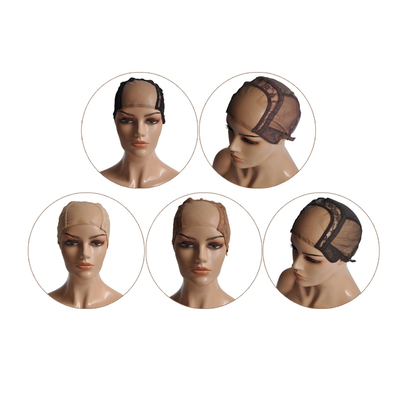 4*4 U Part Wig Cap Swiss Lace Cap For Making Wig With Adjustable Straps Dark Brown/Brown/Light Brown/Beige/Black Gluless Cap