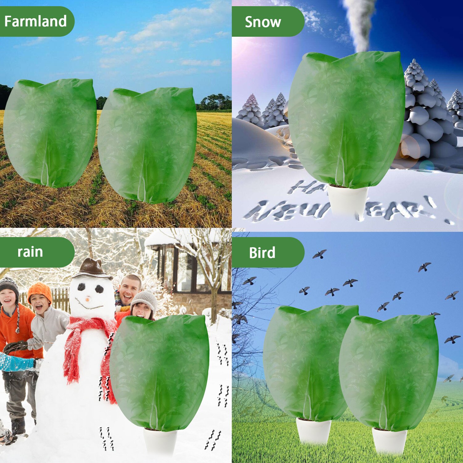 2 stk vinterplante træbeskyttelse dækker poser varm frost klud tæppe frysebeskytter til koldt vejr sæsonforlængelse