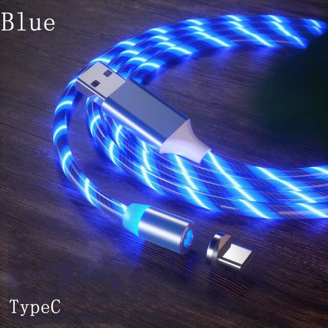 Leuchten LED Beleuchtung Schnelle Ladung Magnetische USB Typ C Kabel Magnetische Kabel USB Mikro Ladegerät Kabel Draht für iPhone Huawei samsung: 1M USB Kabel Typ C