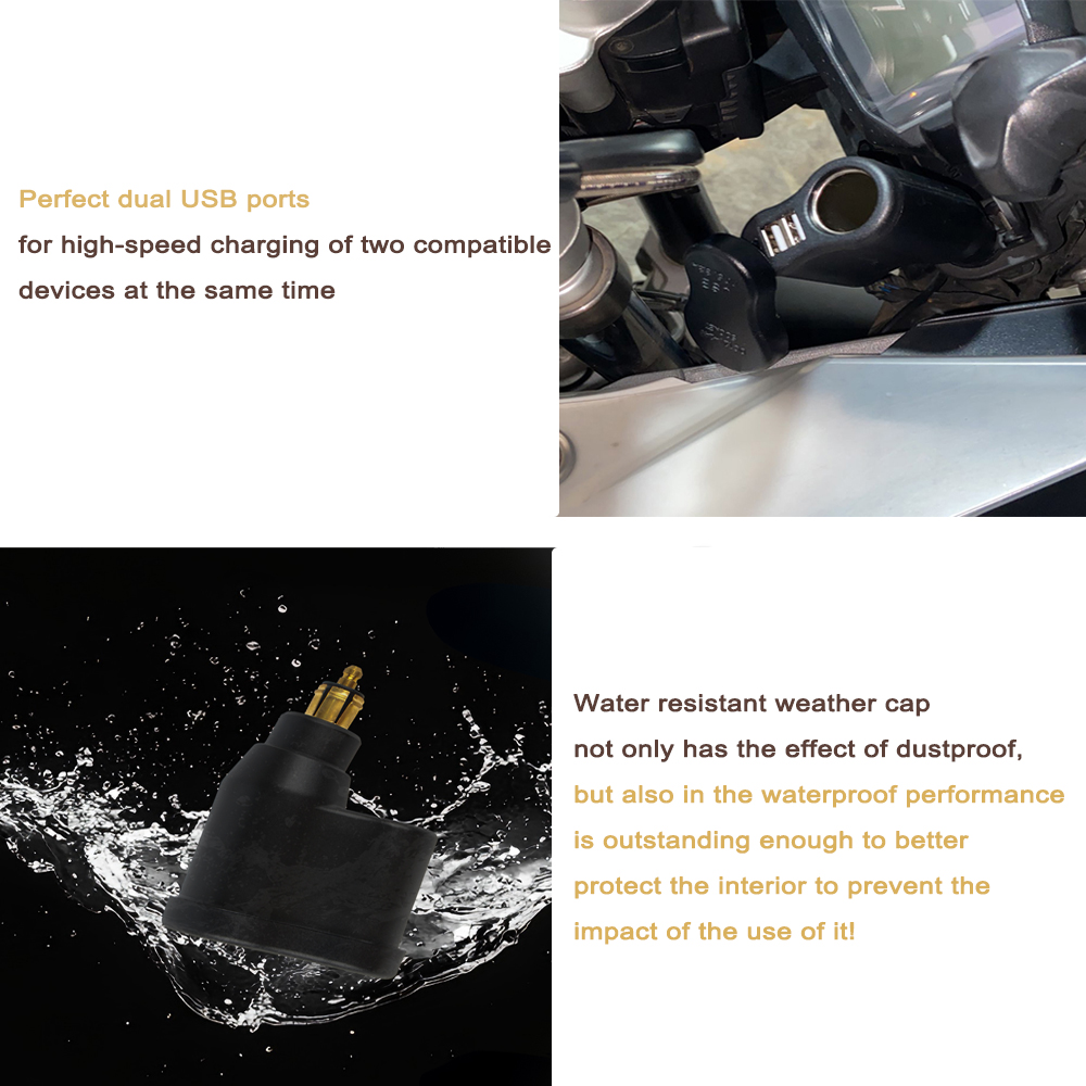 Adaptador de cargador USB de doble potencia Universal para motocicleta, enchufe impermeable para BMW R1250GS R1200GS F800GS F850GS R 1250 1200 GS