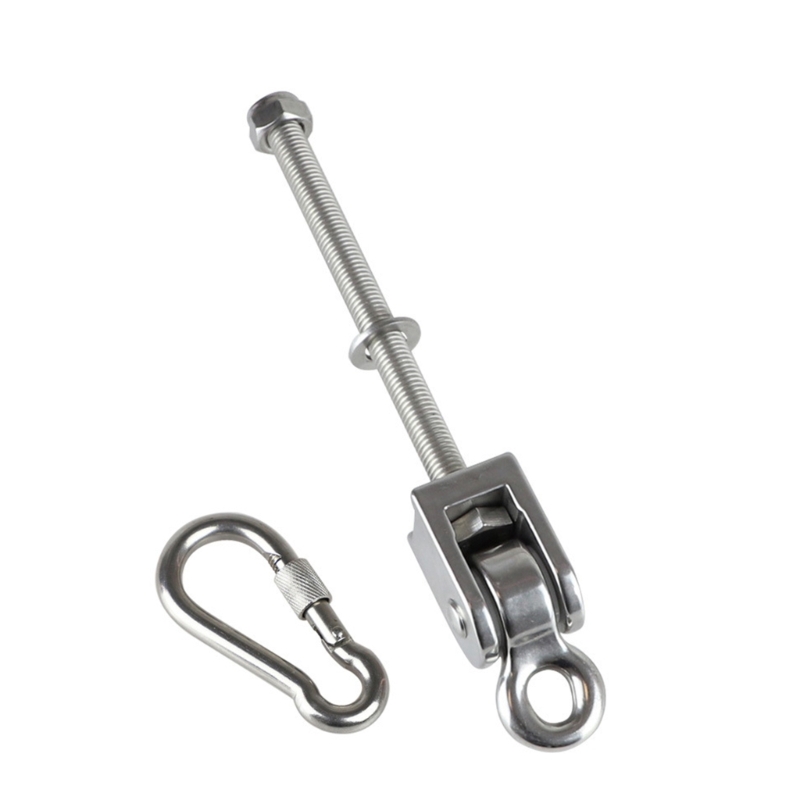 Hammock Swing Hanger Carabiner Hook Stainless Steels Swing Hook with Bearing for Indoor/Outdoors Swing Hardware Enduring: Silver
