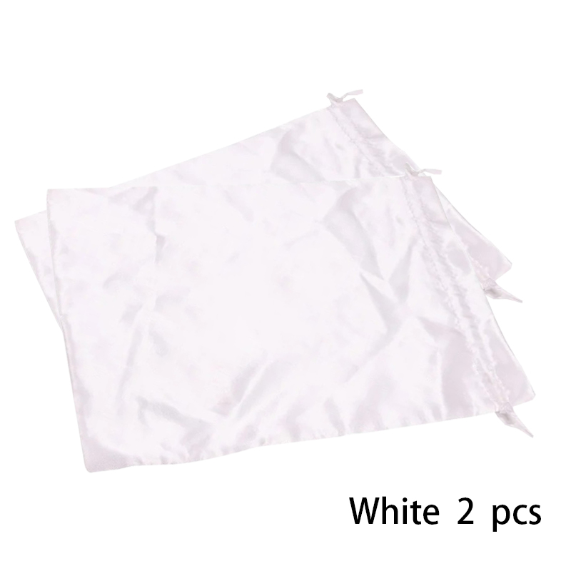 Satin--Aufbewahrungsbeutel, 25 x 35 cm, Perückenaufbewahrung, Satin--Perückentaschen, schwarz, rosa, weiche Seide, Perückentasche für Haar-Perücken-Verpackungswerkzeuge: Weiß