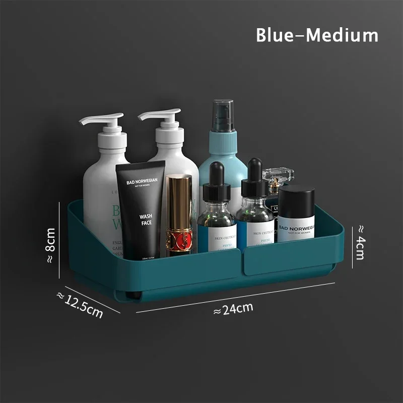 Zelfklevende Badkamer Plank Keuken Organizer Plastic Shampoo Rek Douche Plank Badkamer Accessoires Geen Boorplank