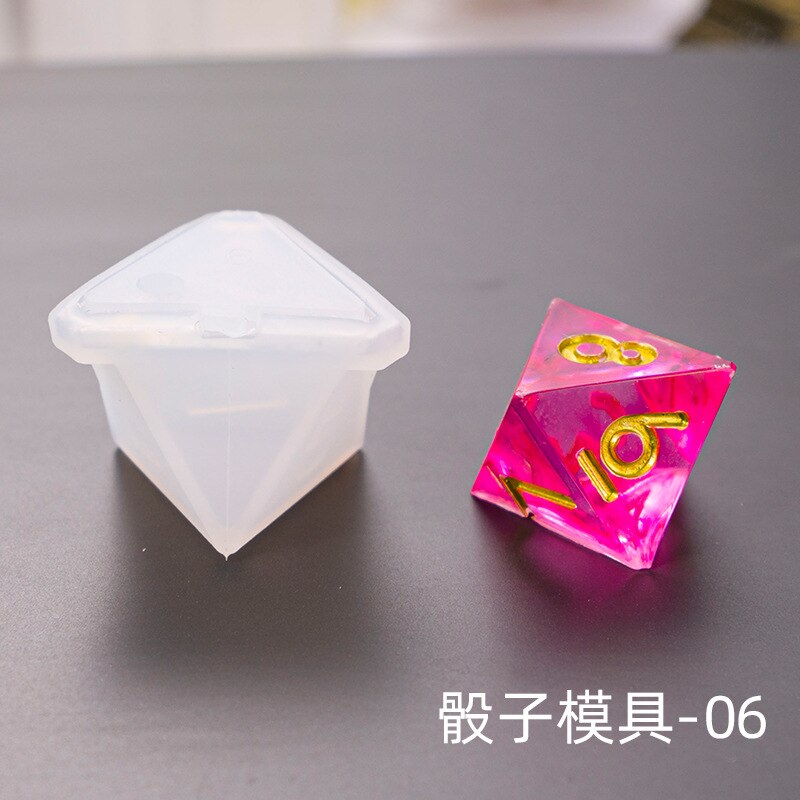 1PC DIY 3D Dice Series of Jewelry Making Tools Number Gamer Tools Silicone UV Resin Jewelry Molds: Type 6