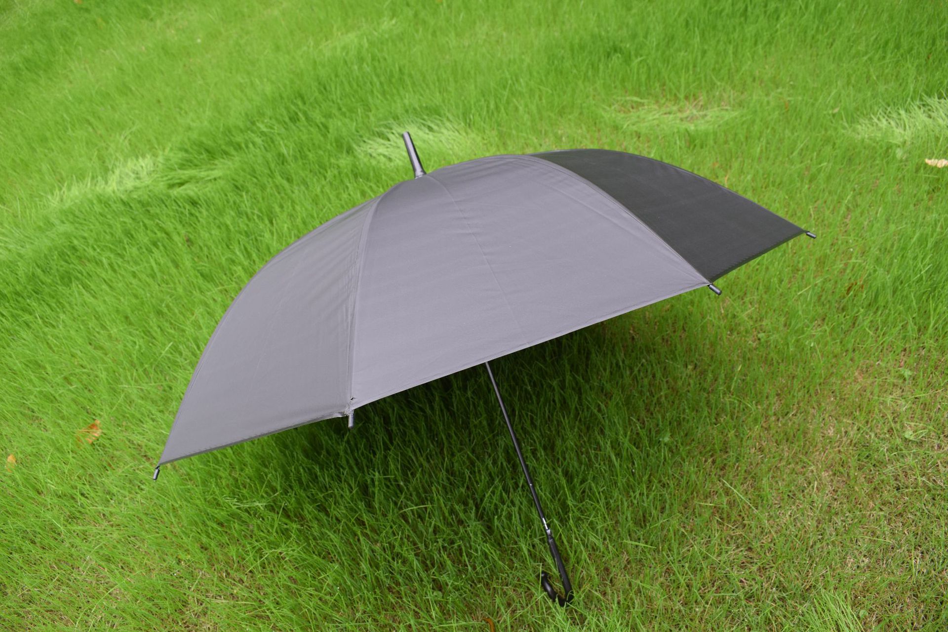 8-Bone Lightweight Small Fresh Umbrella Transparent Straight Umbrella Semi-Automatic Multicolor Polka Dot Ladies Umbrella: Frosted black