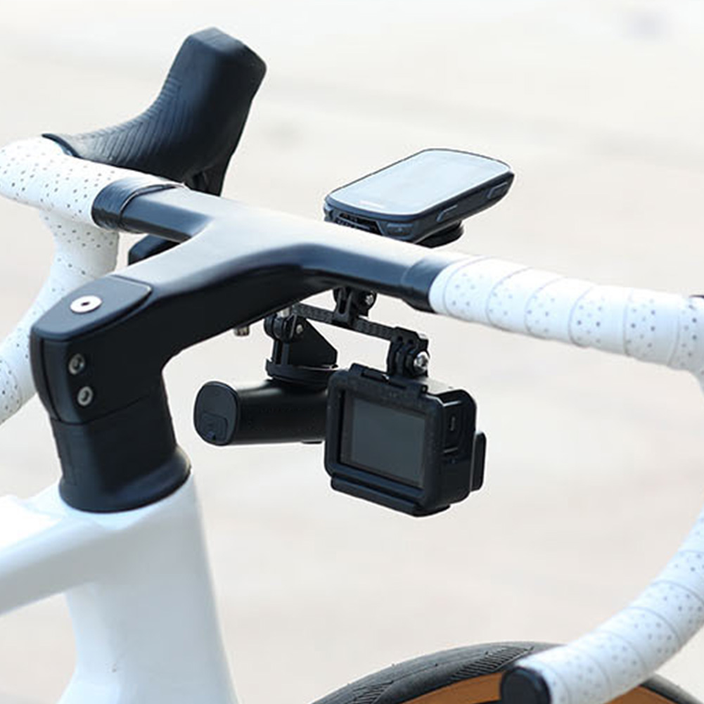 Bicycle Computer Camera Mount Holder Dual Twin Mount Adapter Extended Out Front Bike Mount for Action Camera Bicycle Light