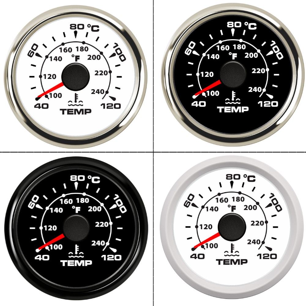 40 ~ 120 celsius 52 mm båt bil vatten temperaturmätare digital termometer vatten temp mätare bakgrundsbelysning 9-32v