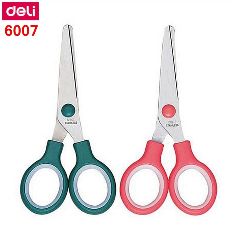 Deli 6007 Student Scissors 132mm 51/5" stainless scissors retail packing