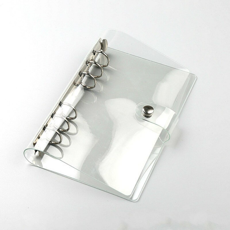 1Pc Transparent Color Plastic Clip File Folder A5/A6 Notebook Loose Leaf Ring Binder Planner Agenda School Office Supplies