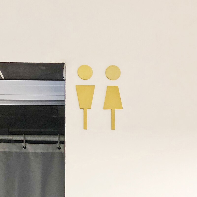 Nordiske messingmøbler hjem badeværelse skilt mænd og kvinder badeværelse skilt simpel toilet dørplade