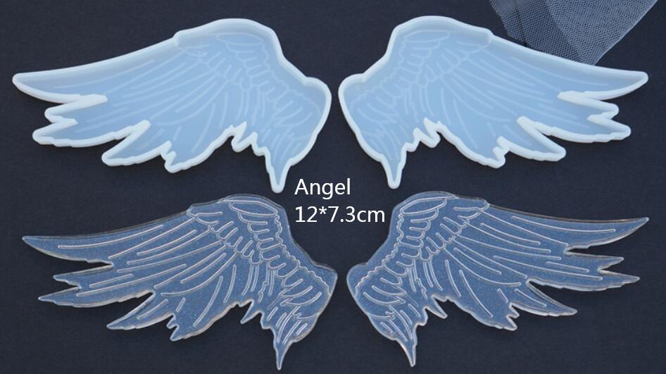 Duivelsvleugels siliconen mallen epoxyhars cabochon bedels doe-het-zelf knutselgereedschap engelenveer mal handgemaakte hars sieraden accessoires: Engel l