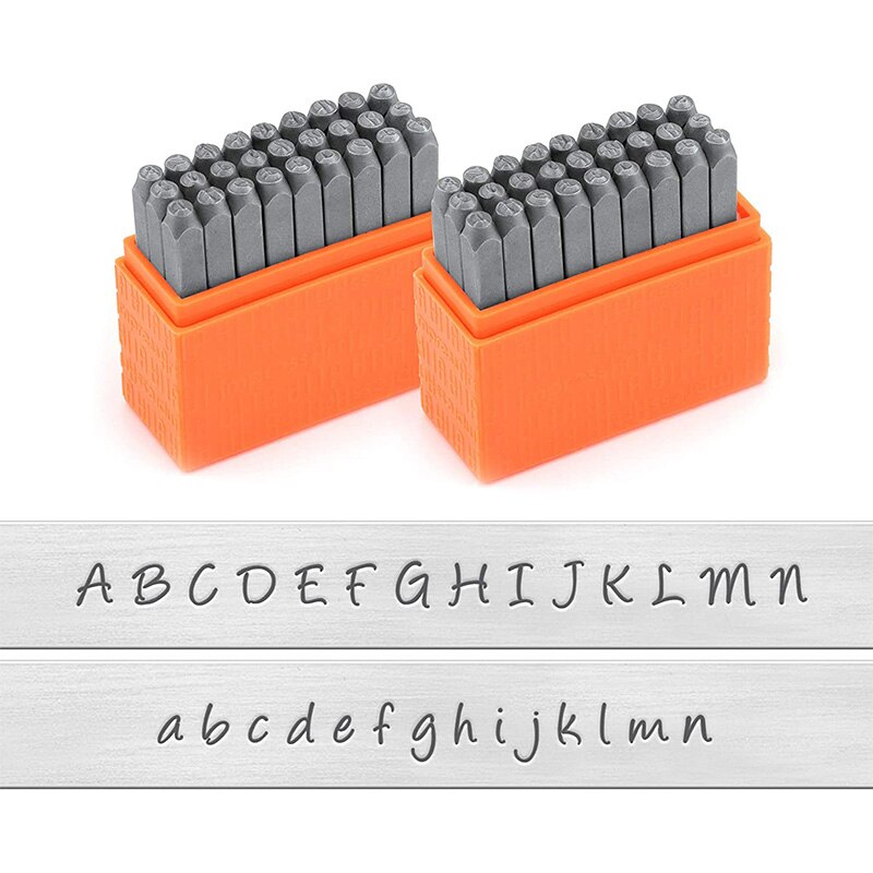 Letras mayúsculas y minúsculas de acero al carbono juego de sellos punzones alfabeto para Metal estampado M