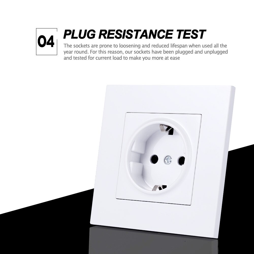 Tysk type stikkontakt eu standard 86 panel vægskjul installering europæisk stil 250v 16a pvc