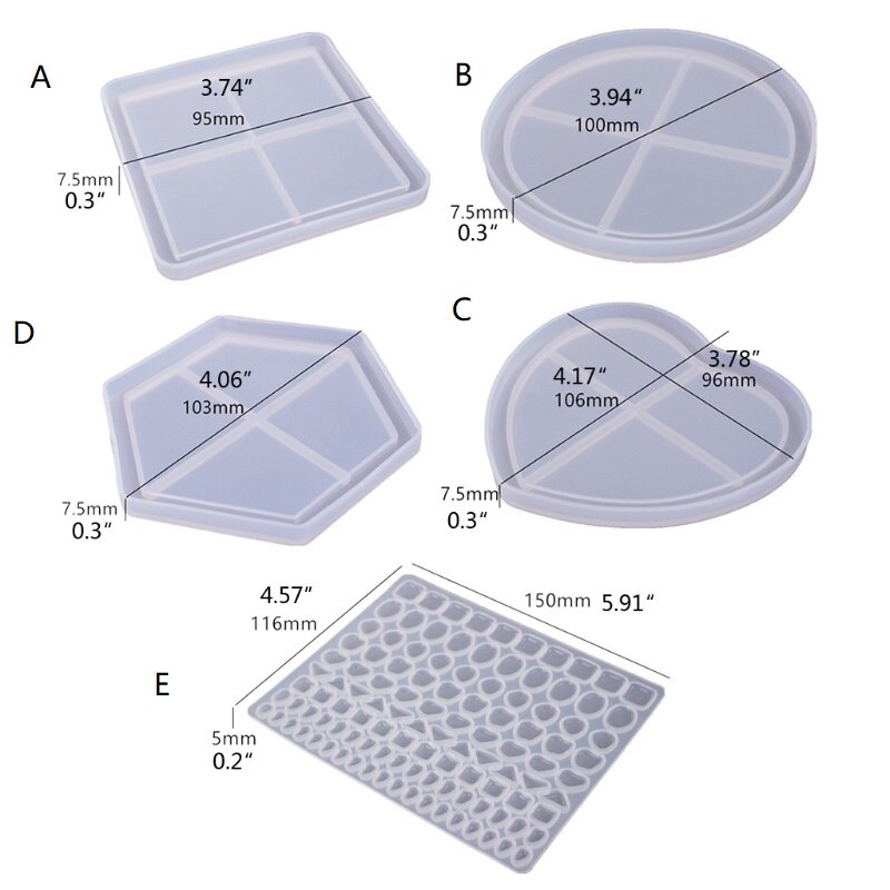 Mosaik-untersetzer für getränke, harzgussformen, runde mosaik-stein-untersetzerform